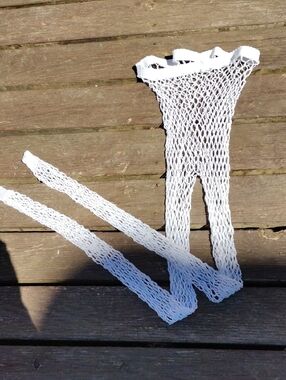 White Open Knit Fishnet Leggings